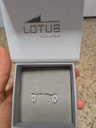 Pendientes Hamsa Plata Rodiada