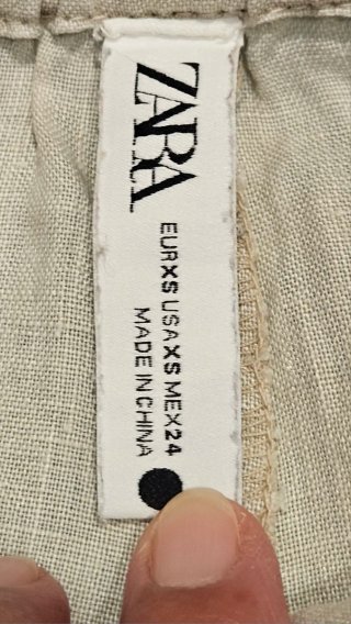 Pantalón Zara Lino Beige