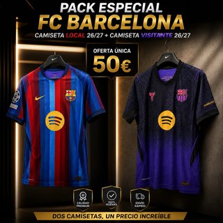 Pack FC Barcelona Camiseta Local y Visitante 26/27