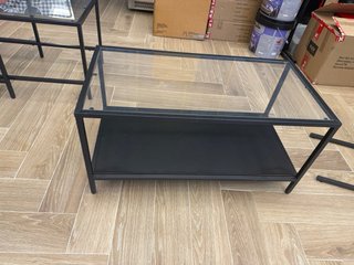 Mesa centro cristal y metal Ikea