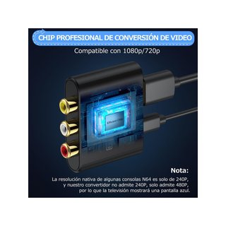 CAMWAY B0DCJ84SVN Adaptador AV a HDMI 1080P con