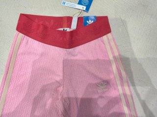 Adidas leggings rosa con fascia rossa