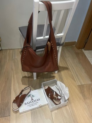 Bolso y Sandalias Marrones Talla 39