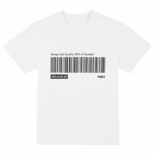 T-shirt IKEA EFTERTRÄDA bianca codice a barre