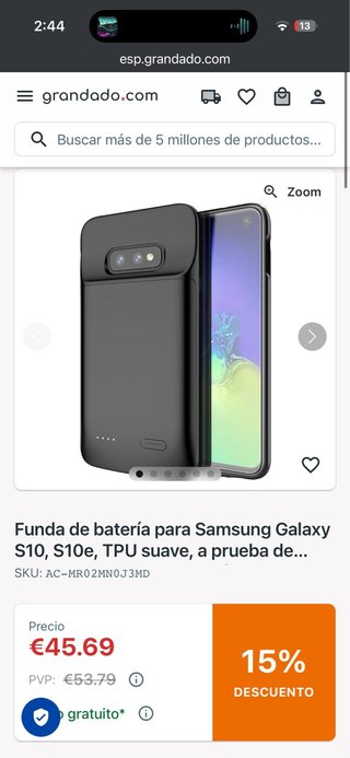 Funda Batería Samsung Galaxy S10/S10e TPU
