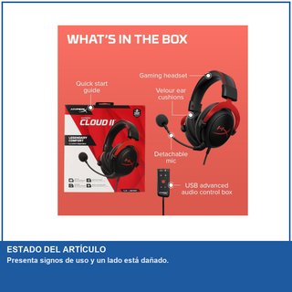 - HyperX KHX-HSCP-RD Cloud II cascos gaming