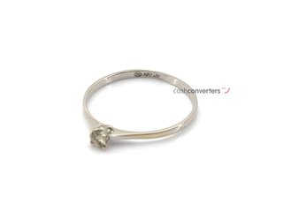 sortija oro 18k con piedra con diamante