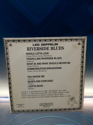 disco Lp vinilo Led Zeppelin – Riverside Blues, made in europe, vinilo azul, rareza, 1989
