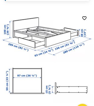 Estructura Cama Ikea 140x200 + Colchón