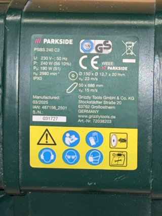 Lijadora de banda y amoladora Parkside PSBS 240 C2