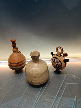 Tres jarrones decorativos cerámica