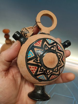 Tres jarrones decorativos cerámica