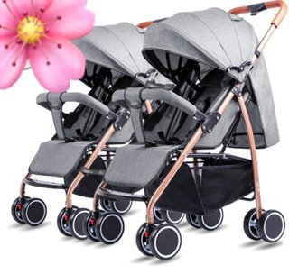 Silla de paseo gemelar gris