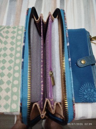 Monedero azul estampado mandala