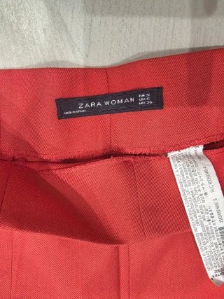 Pantaloni Zara vita alta gamba larga rossi