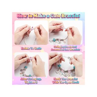 Kit pulseras abalorios manualidades niñas DIY