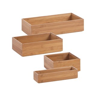 Zeller 13332 Caja orden madera bambú apilable