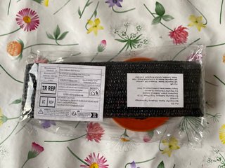 Cinturón rafia negro hebilla ratán
