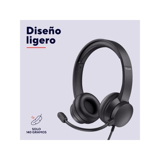 Trust auriculares usb ligeros con micrófono