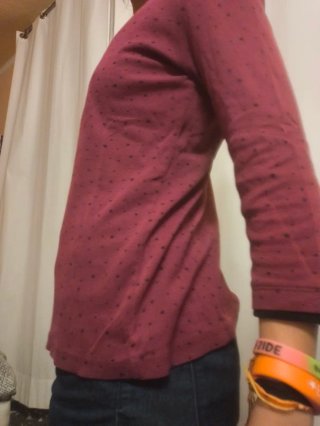 Maglia Wie a pois bordeaux taglia L
