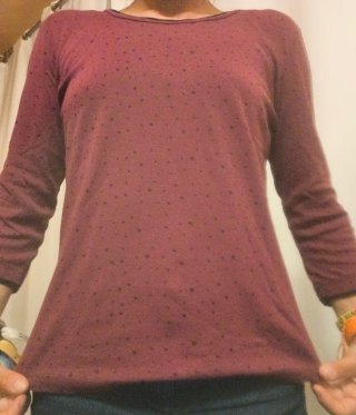 Maglia Wie a pois bordeaux taglia L