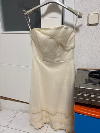Vestido de Novia Beige/Blanco