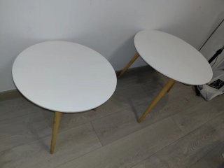 Pack 2 Mesitas Auxiliares Blancas Madera