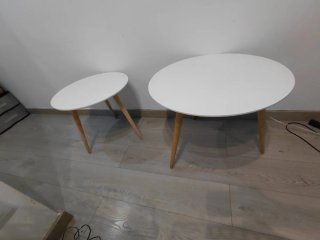 Pack 2 Mesitas Auxiliares Blancas Madera