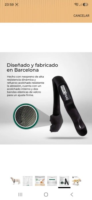 Protector codo perro Orto Canis negro