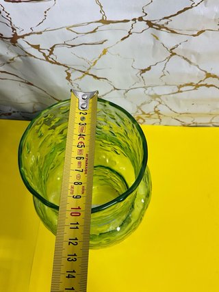 Jarrón Cristal Verde Texturizado