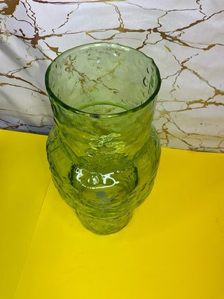 Jarrón Cristal Verde Texturizado