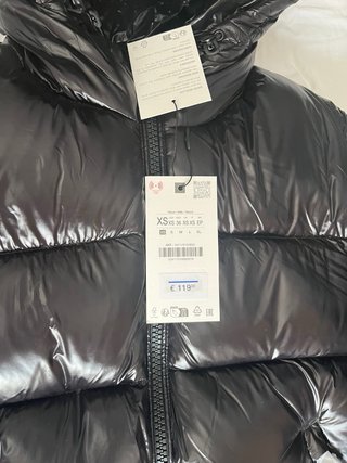 Plumífero Zara Negro Talla XS