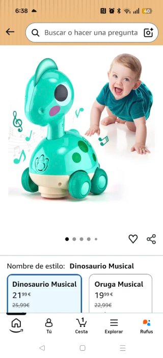 Dinosaurio musical de juguete