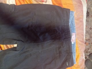 Pantalón Cargo Negro Pull and Bear