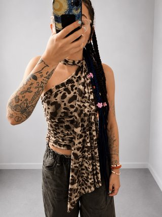 Top halter estampado animal print