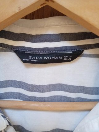 Abito camicia Zara righe lino viscosa M