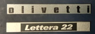 Targhetta Olivetti Lettera 22 alluminio