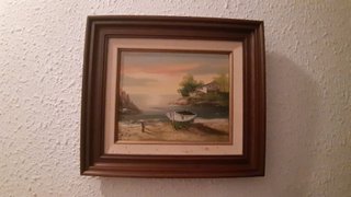 Cuadro al óleo paisaje marino