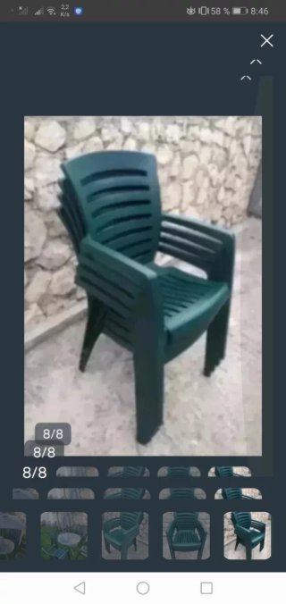 Mesa redonda de jardín y 4 sillas