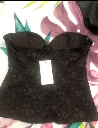 Corsé Zara Encaje Marrón Talla XL Nuevo