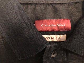 Camisa Lino Manga Corta Negra