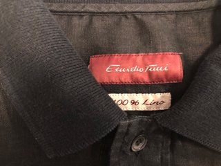 Camisa Lino Manga Corta Negra