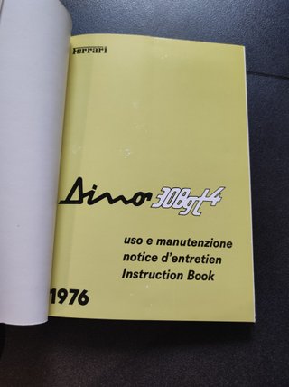 Ferrari 308 GT4 Dino Manual del Proprietario