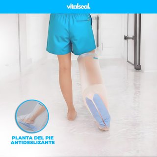 Funda Escayola Pierna Completa Adulto con Suela Antideslizante, Cubre Vendaje