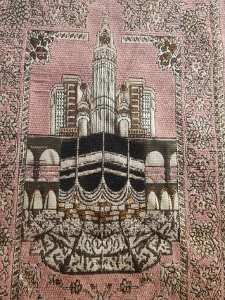 Tapete árabe antiguo tela rosa y oro