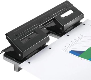 Herlitz - Perforadora de papel (4 perforaciones, con guía ajustable)