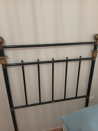 Cabezal cama hierro y latón 90