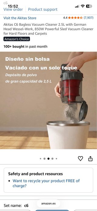 Aspiradora Akitas sin bolsa