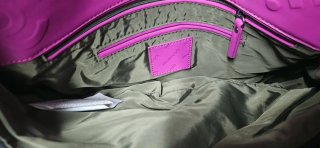 Borsa Desigual fucsia con logo inciso
