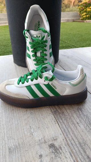 Zapatillas Adidas Samba Blancas y Verdes